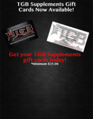 TGB Supplement Gift Cards $25.00