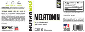 NutraBio Melatonin (3mg)
