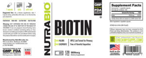 NutraBio Biotin (5000mcg)