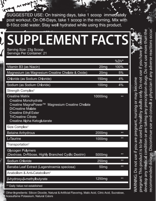 AFTERDARK Creation Supplement Facts