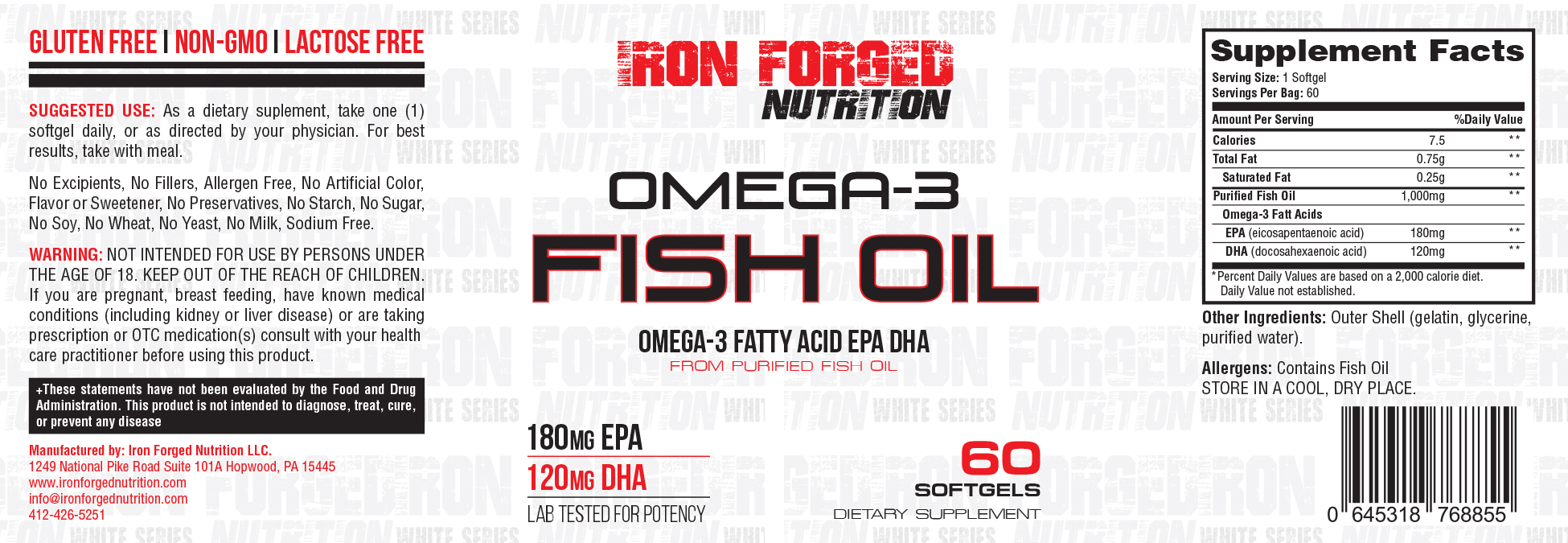 Iron Forged Nutrition Omega 3 Fish Oil