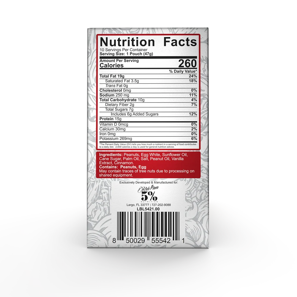 5% Nutrition Snack Time Protein Pouches – High Protein Peanut Butter